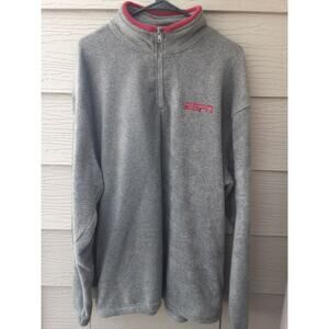 ESPN The Magazine Men's Size XL 1/4 Zip Gray Fleece Jacket